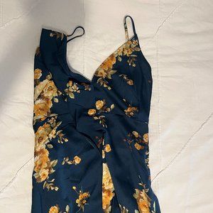 Vici High-Low Navy Blue Floral Dress